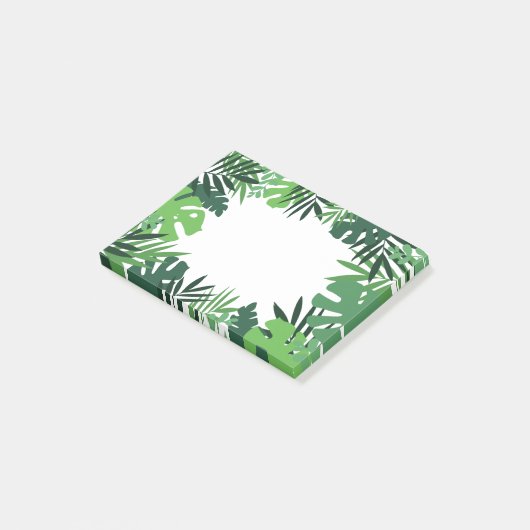 Oerwoud palmbladeren wild groen bloemmeel post-it® notes (Schuin)