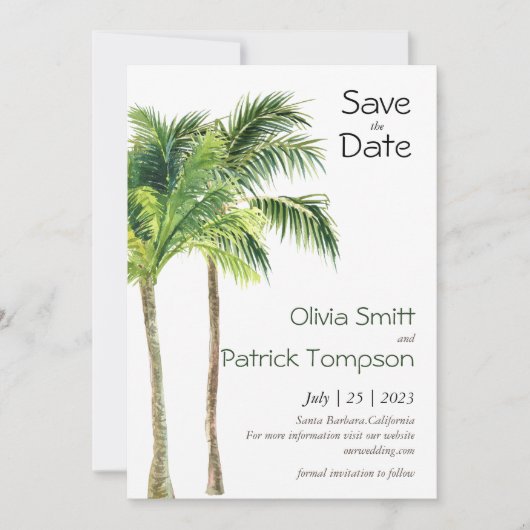 Oerwoud palmwaterverf tropisch (Voorkant)