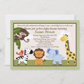 Oerwoud Pals Dieren Baby shower Kaart (Voorkant)