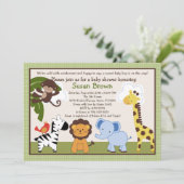 Oerwoud Pals Dieren Baby shower Kaart (Staand voorkant)