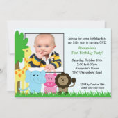 Oerwoud Pals Foto Birthday Uitnodiging (Voorkant)