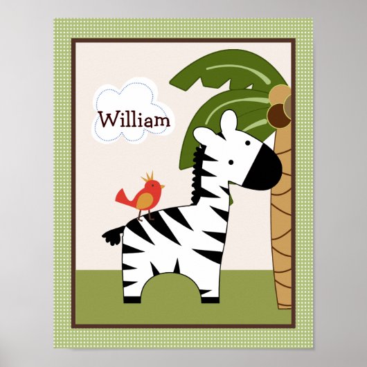 Oerwoud Pals Zebra Persoonlijk KunstPoster Poster (Voorkant)