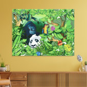 Oerwoud Panda Canvas Afdruk (Insitu (Woonkamer))