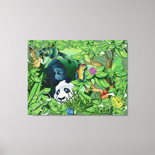 Oerwoud Panda Canvas Afdruk (Voorkant)