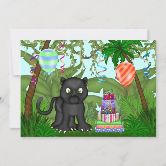 Oerwoud Panther Birthday Party Invitation Kaart (Voorkant)