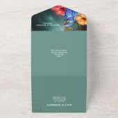 Oerwoud papegaai tropische bloemen bos all in one uitnodiging (Buitenkant)