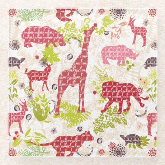 Oerwoud paradijs glazen onderzetter (Voorkant)