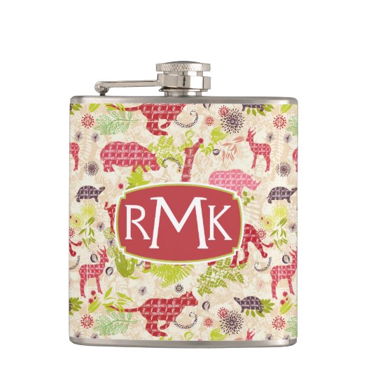 Oerwoud paradijs | Monogram Heupfles (Voorkant)