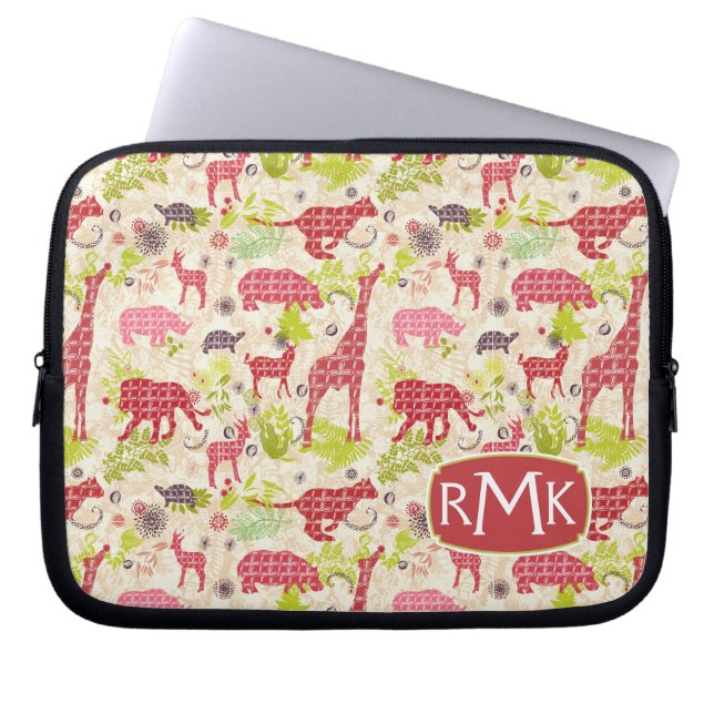 Oerwoud paradijs | Monogram Laptop Sleeve (Voorkant)