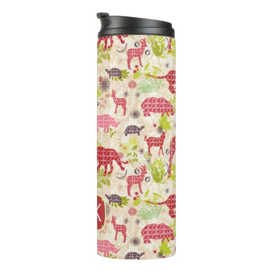 Oerwoud paradijs | Monogram Thermosbeker (Geroteerd rechts)