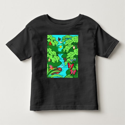 Oerwoud Paradise met Wildlife Kinder Shirts (Voorkant)