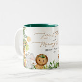 Oerwoud partij Baby shower gepersonaliseerde parti Tweekleurige Koffiemok (Voorkant links)