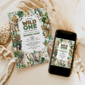 Oerwoud partij dieren Wild Safari Baby shower Kaart