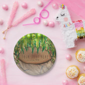 OERWOUD PARTIJEN bladeren en dieren afdrukken Aang Papieren Bordje (Feest)