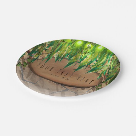 OERWOUD PARTIJEN bladeren en dieren afdrukken Aang Papieren Bordje (Gekanteld)