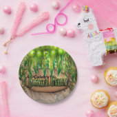 OERWOUD PARTIJEN bladeren en dieren afdrukken Aang Papieren Bordje (Feest)