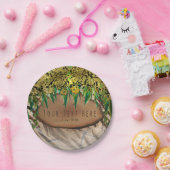 OERWOUD PARTITY Gold Glam Animal Print Birthday Papieren Bordje (Feest)