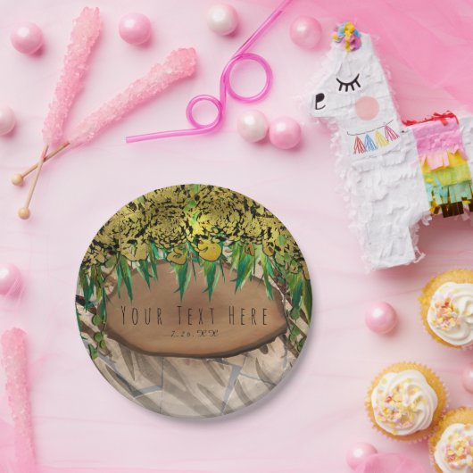 OERWOUD PARTITY Gold Glam Animal Print Birthday Papieren Bordje (Feest)