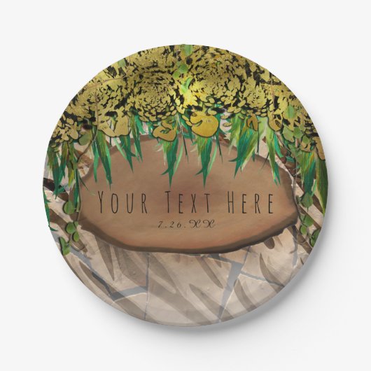 OERWOUD PARTITY Gold Glam Animal Print Birthday Papieren Bordje (Voorkant)