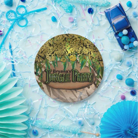 OERWOUD PARTITY Gold Glam Animal Print Birthday Papieren Bordje (Feest)