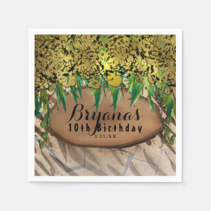 OERWOUD PARTITY Gold Glam Animal Print Birthday Servet