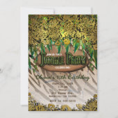 OERWOUD PARTY Gold Glam Animal Print Uitnodigingen (Voorkant)