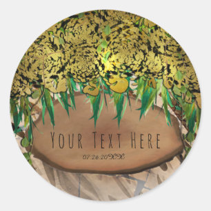 OERWOUD PARTY Gouden Glam Dierenprint Verjaardagsg Ronde Sticker