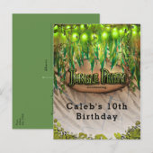 OERWOUD PARTY Leaves & Animal Print Event Flyer Aankondigingskaart (Voorkant / Achterkant)