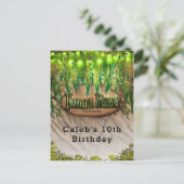 OERWOUD PARTY Leaves & Animal Print Event Flyer Aankondigingskaart (Staand voorkant)