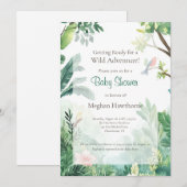 Oerwoud Path Wild Adventure Baby shower Kaart (Voorkant / Achterkant)