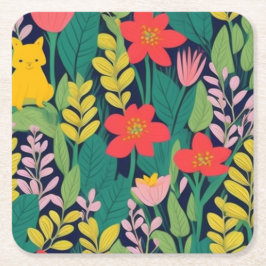 Oerwoud patroon kartonnen onderzetters