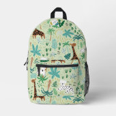 Oerwoud Patroon Leuke Dieren Tropische Print Kinde Bedrukte Rugzak (Voorkant)