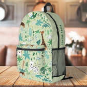 Oerwoud Patroon Leuke Dieren Tropische Print Kinde Bedrukte Rugzak