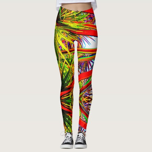 Oerwoud patroon met vulstructuur leggings (Voorkant)