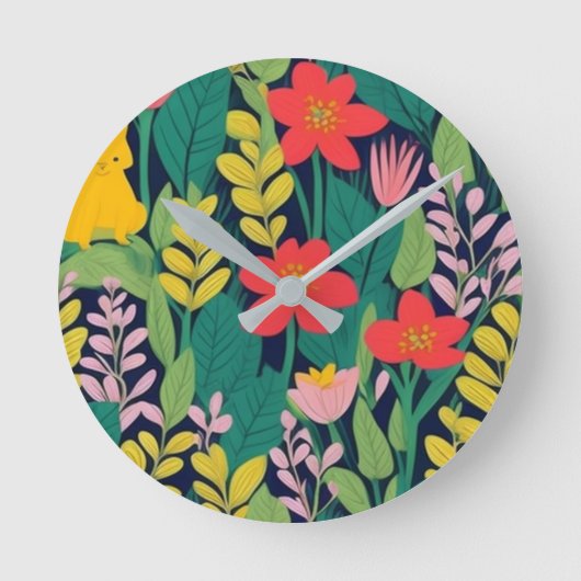 Oerwoud patroon ronde klok (Voorkant)