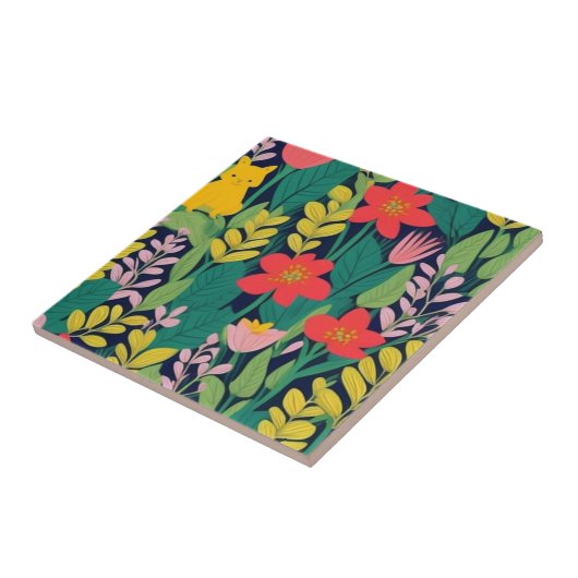 Oerwoud patroon tegeltje (Zijkant)