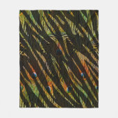 Oerwoud Patroon Zebra Strepen en Pauw Veren Fleece Deken (Voorkant)