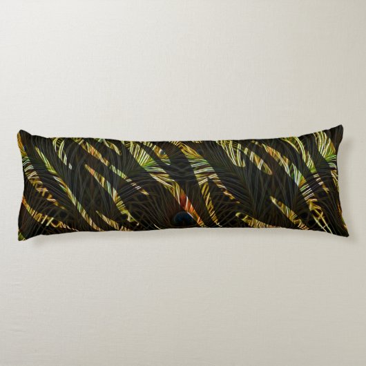 Oerwoud Patroon Zebra Strepen en Pauw Veren Lichaamskussen (Achterkant)