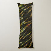 Oerwoud Patroon Zebra Strepen en Pauw Veren Lichaamskussen (Achterkant (Verticaal))