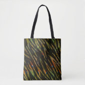 Oerwoud Patroon Zebra Strepen en Pauw Veren Tote Bag (Voorkant)