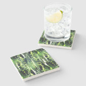 Oerwoud plant bladeren patroon stenen onderzetter (Zijkant)