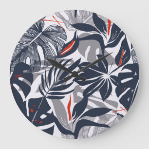 Oerwoud Planten: Bloemen Organisch Naadloos Grote Klok