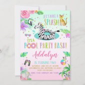 Oerwoud Pool Party Invitation Kaart (Voorkant)