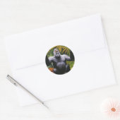  Oerwoud primaat, Silverback Lowland Gorilla Ronde Sticker (Envelop)