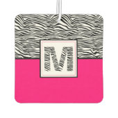 Oerwoud Print Zebra Stripe Monogram + Hot Pink Luchtverfrisser (Achterkant)