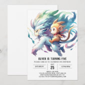 Oerwoud Printable Monkey Birthday Kaart (Voorkant / Achterkant)