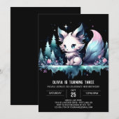 Oerwoud Printable Wolf Verjaardag Kaart (Voorkant / Achterkant)