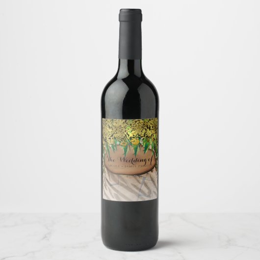 OERWOUD PTY Gold Glam Animal Print Birthday Wine Wijn Etiket (Voorkant)