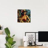  Oerwoud Pulp Meisje Poster (Thuiskantoor)