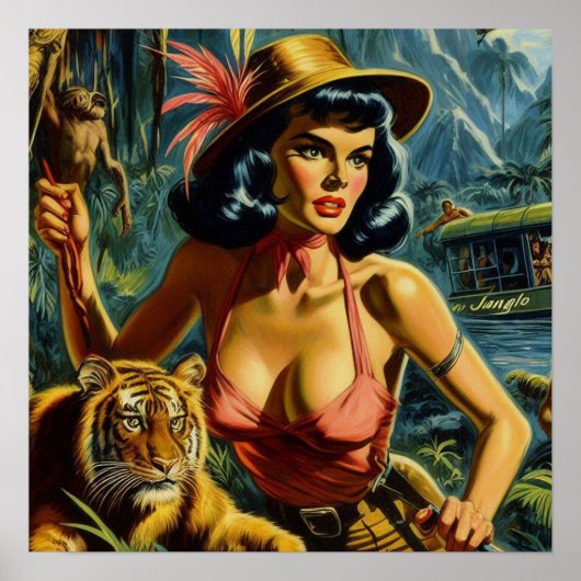  Oerwoud Pulp Meisje Poster (Voorkant)